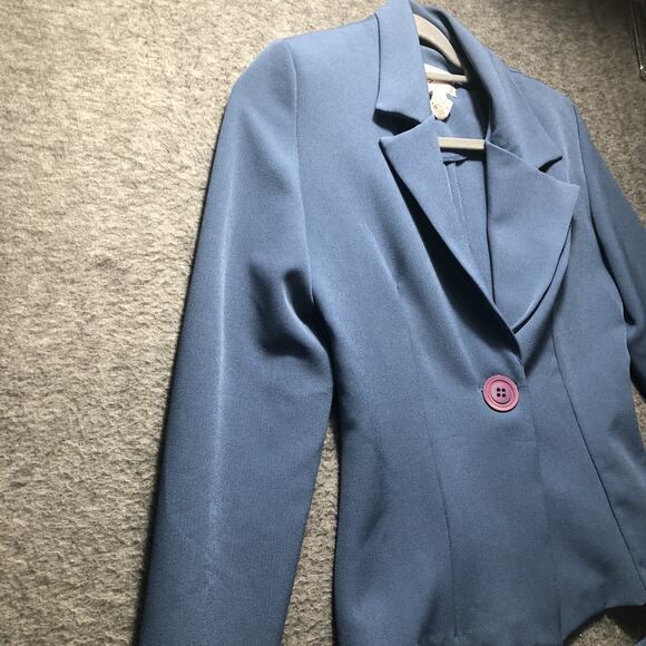 Women's Vintage 1980's Ann Miller Collection Skirt Suit Size 7 Blue Short - Picture 3 of 16